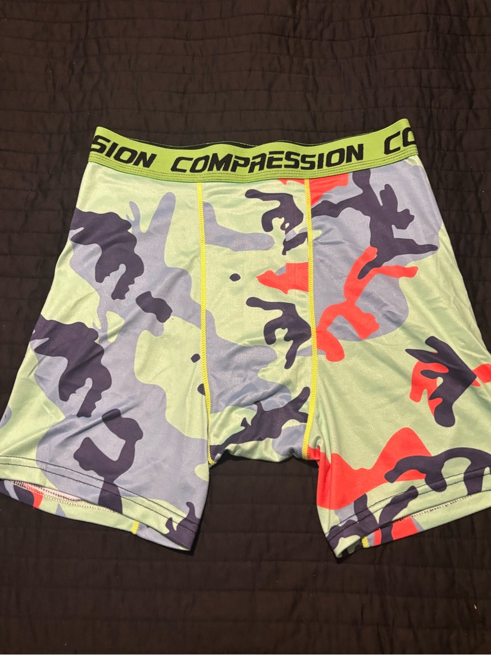 Compression Performance Boxer Briefs - Neon Green Camo